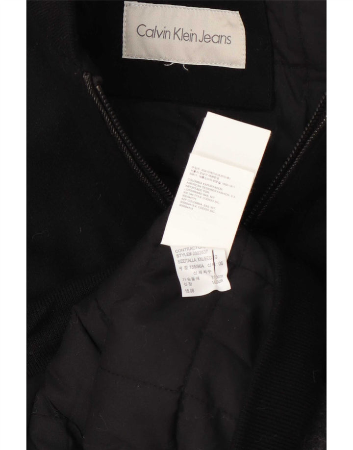 Calvin Klein Chaqueta Bomber para Hombre UK 44 2XL Lana Color Block Negra