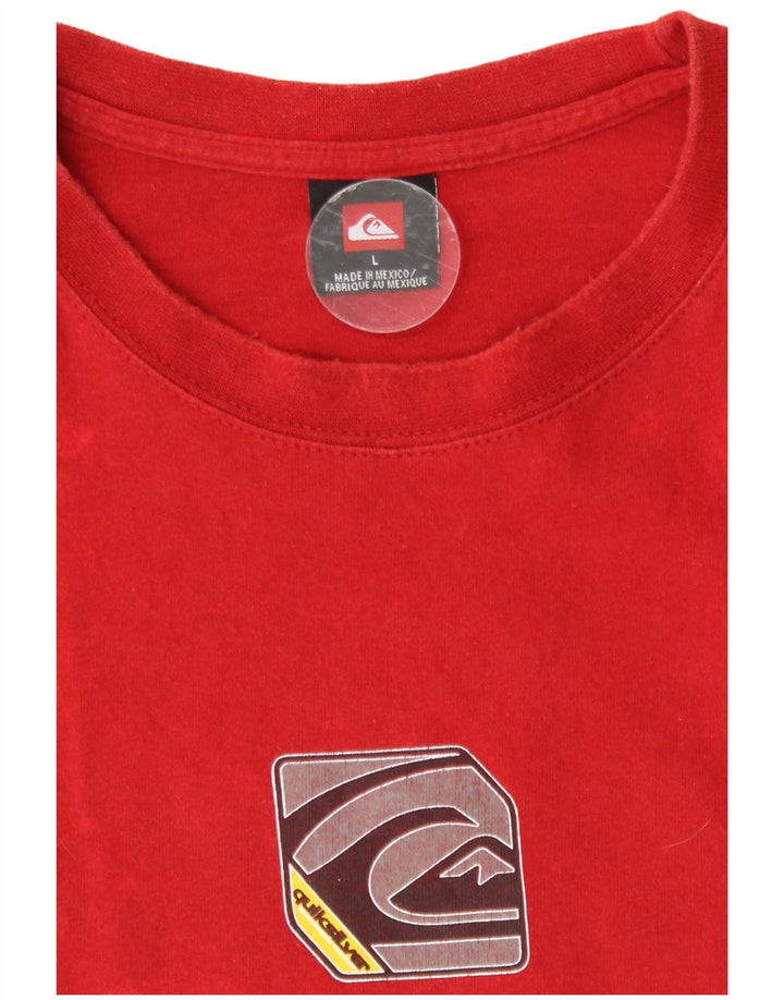 Quiksilver Camiseta gráfica para hombre Top grande de algodón rojo