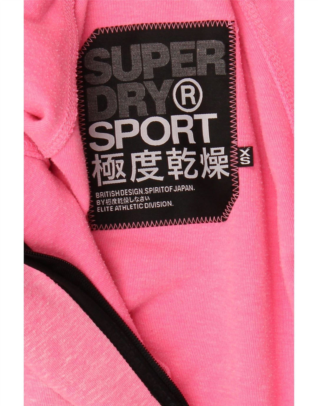 SUPERDRY Suéter con capucha y cremallera holgada para mujer UK 6 XS Pink Moteado