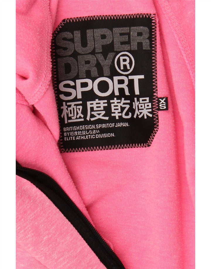 SUPERDRY Suéter con capucha y cremallera holgada para mujer UK 6 XS Pink Moteado