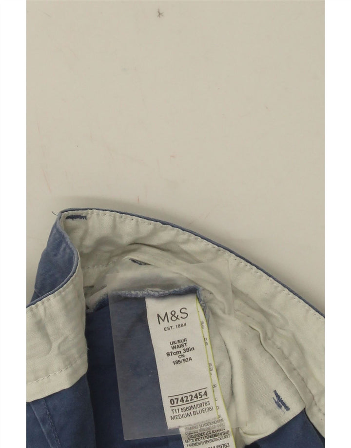 Marks & Spencer Pantalones cortos chinos para hombre W38 XL Algodón azul