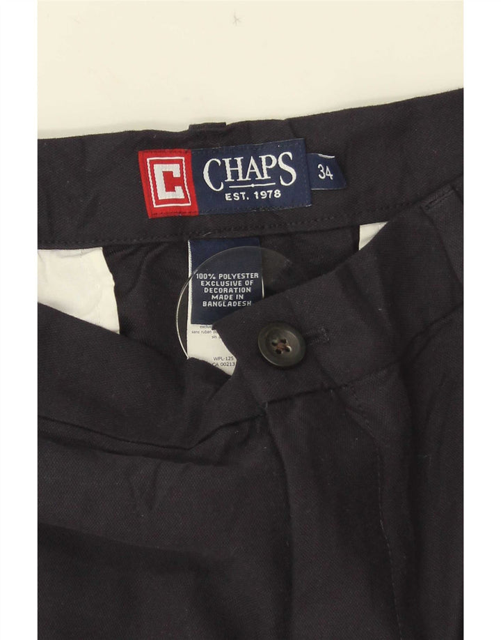 Chaps Pantalones cortos chinos para hombre W34 Poliéster negro grande