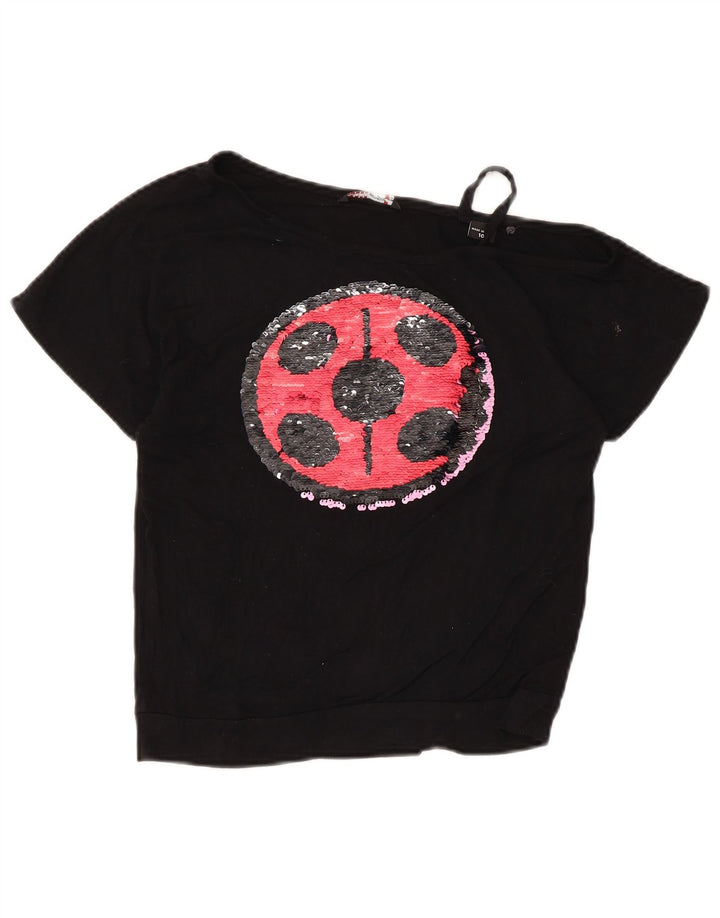 Guess Top de un hombro para niña 9-10 años Negro