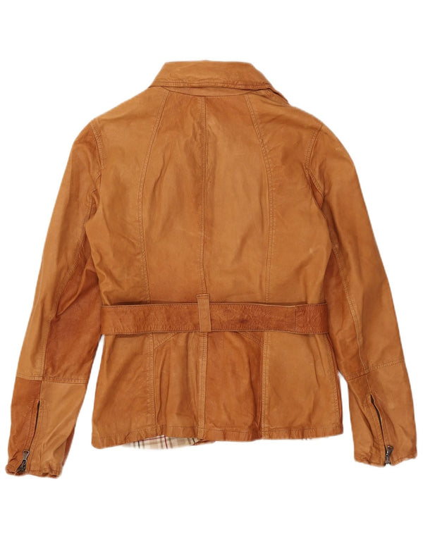 Chaqueta de cuero vintage para mujer IT 46 cuero marrón grande