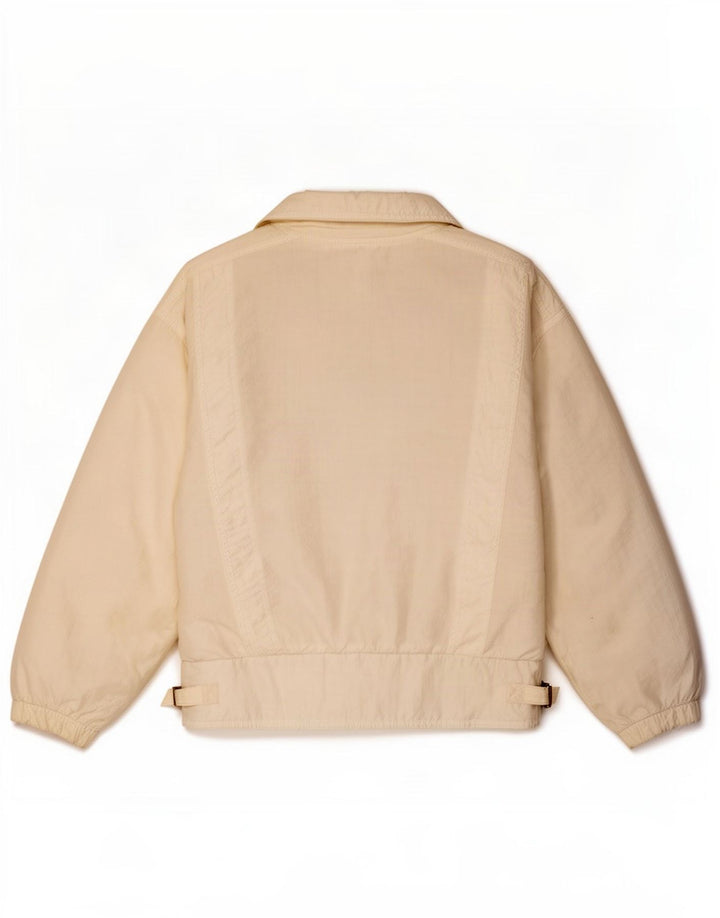 Vintage mujer bombardero chaqueta Reino Unido 14 blanco grande