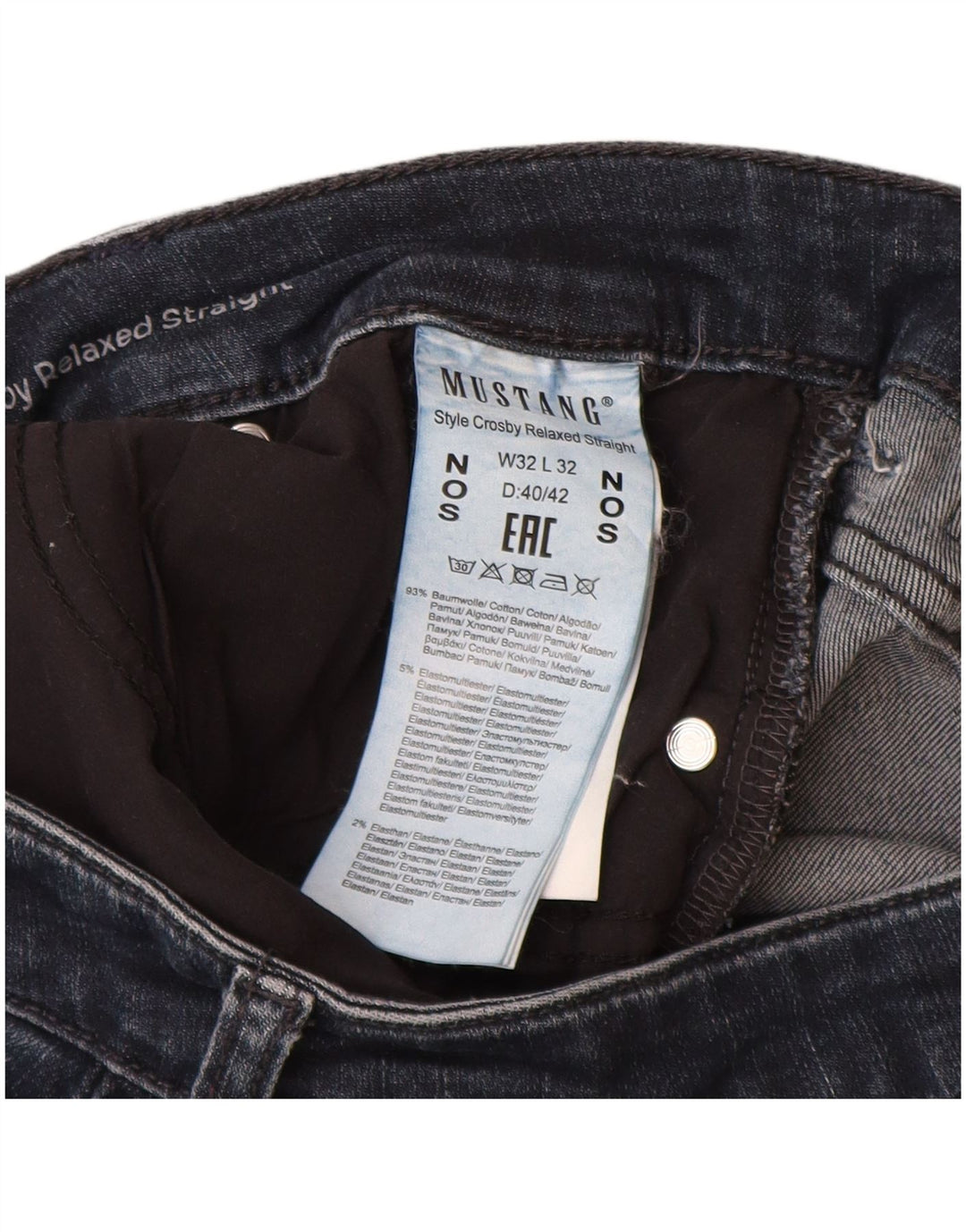 MUSTANG Vaqueros rectos de ajuste relajado para mujer W32 L32 Algodón azul marino