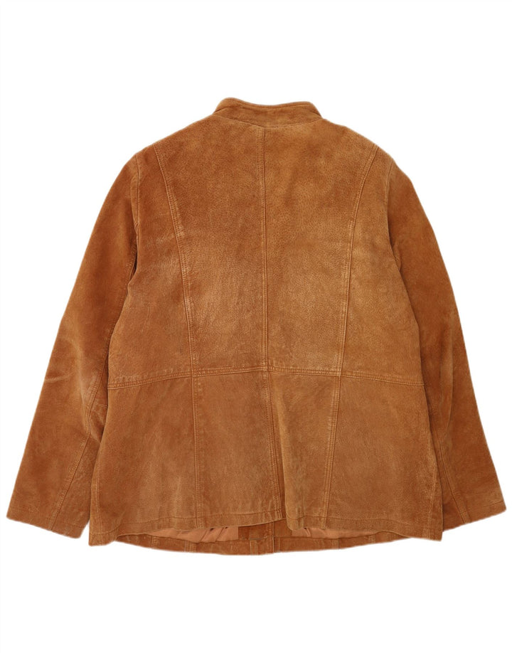 Essence Chaqueta de ante extragrande para mujer Reino Unido 46 Grande Marrón