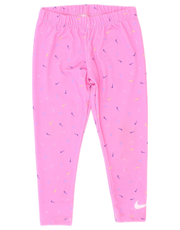 Nike Leggings Dri Fit Graphic para niñas 3-4 años XS Rosa Poliéster