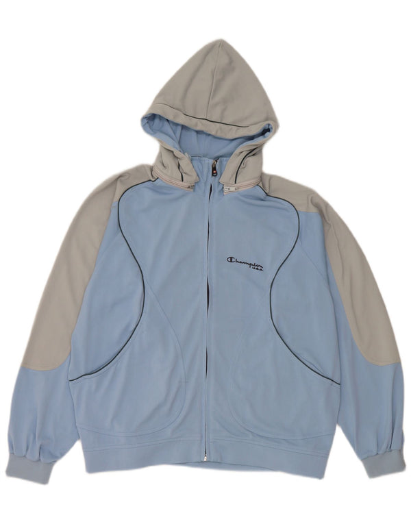 Champion Chaqueta De Chándal Con Capucha Para Hombre Poliéster Color Block Azul Pequeño