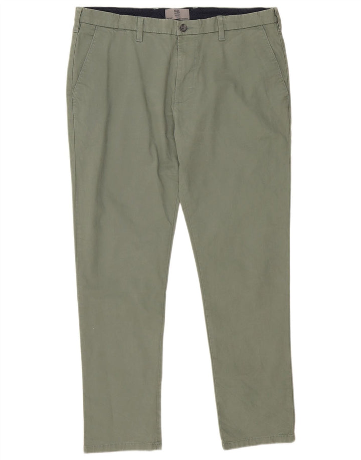 MARKS & SPENCER Pantalones chinos ajustados para hombre W36 L29 Algodón verde