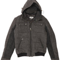 X-Cape Chaqueta acolchada con capucha para hombre UK 42 XL Lana virgen en espiga gris