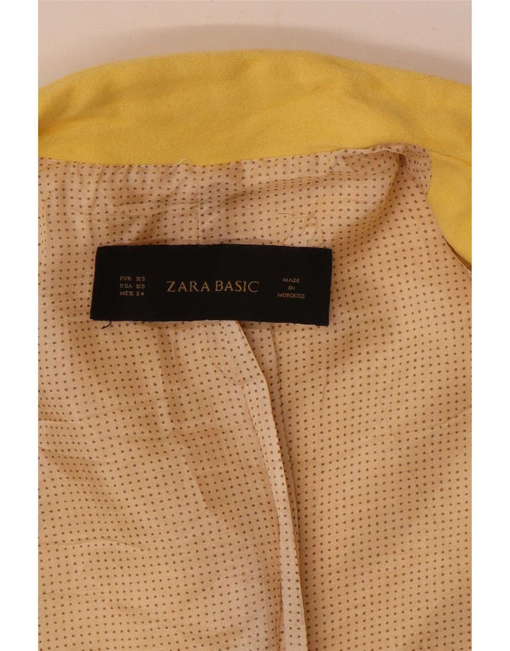 Zara Mujer Chaqueta Blazer De 1 Botón UK 6 XS Amarillo