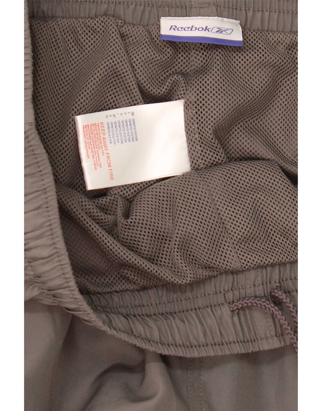 Pantalones de chándal Capri para hombres Reebok Grande Gris Poliéster