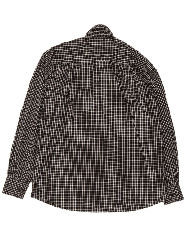 Camisa Pierre Cardin Hombre Regular Fit Cuadros Negros Grandes