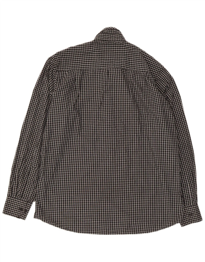 Camisa Pierre Cardin Hombre Regular Fit Cuadros Negros Grandes