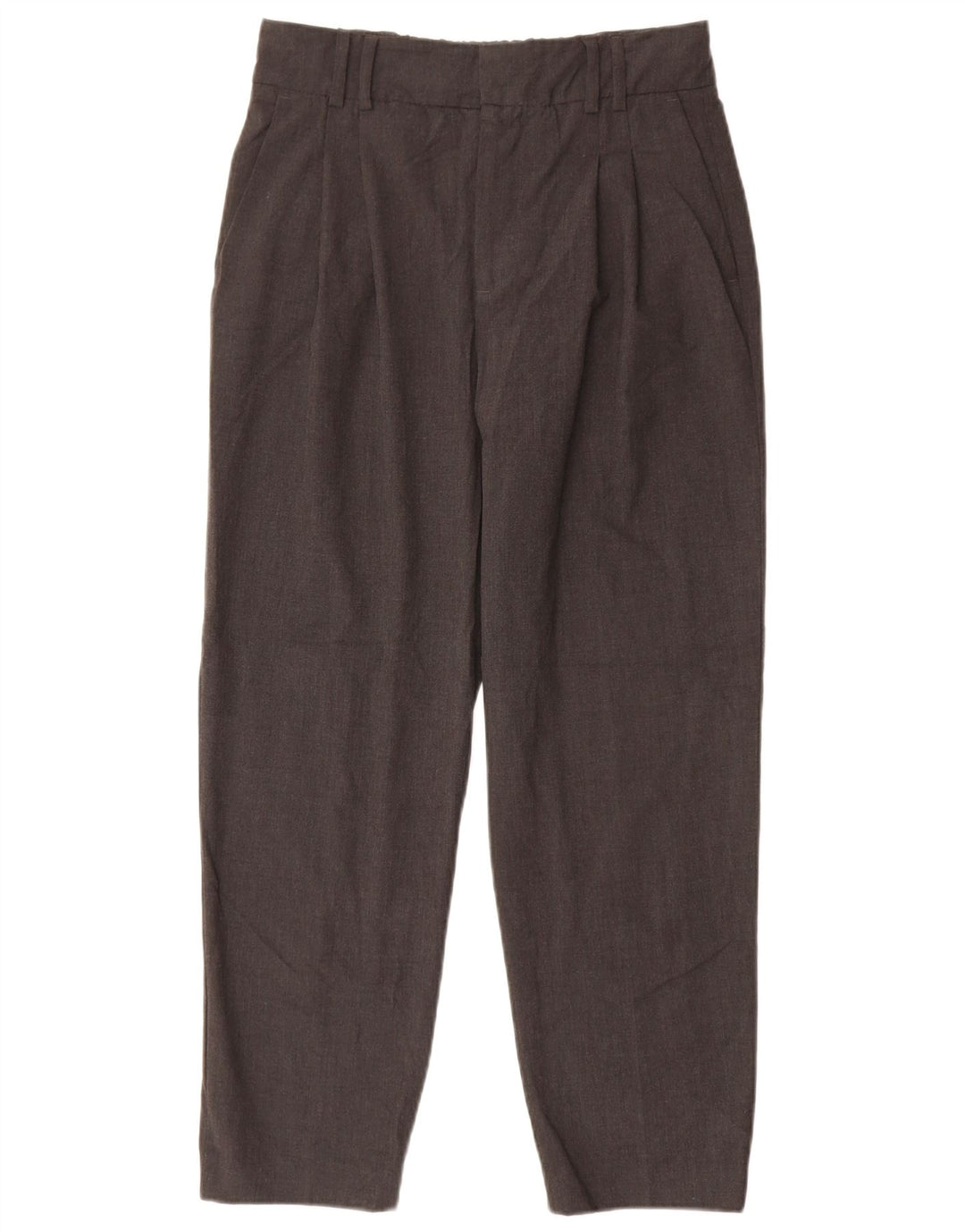 Zara Pantalón chino con pinzas para mujer EU 36 Small W26 L25 Poliéster gris