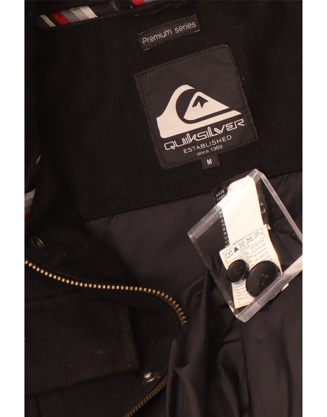 Quiksilver Chaqueta utilitaria para hombre UK 38 Medium Black Wool