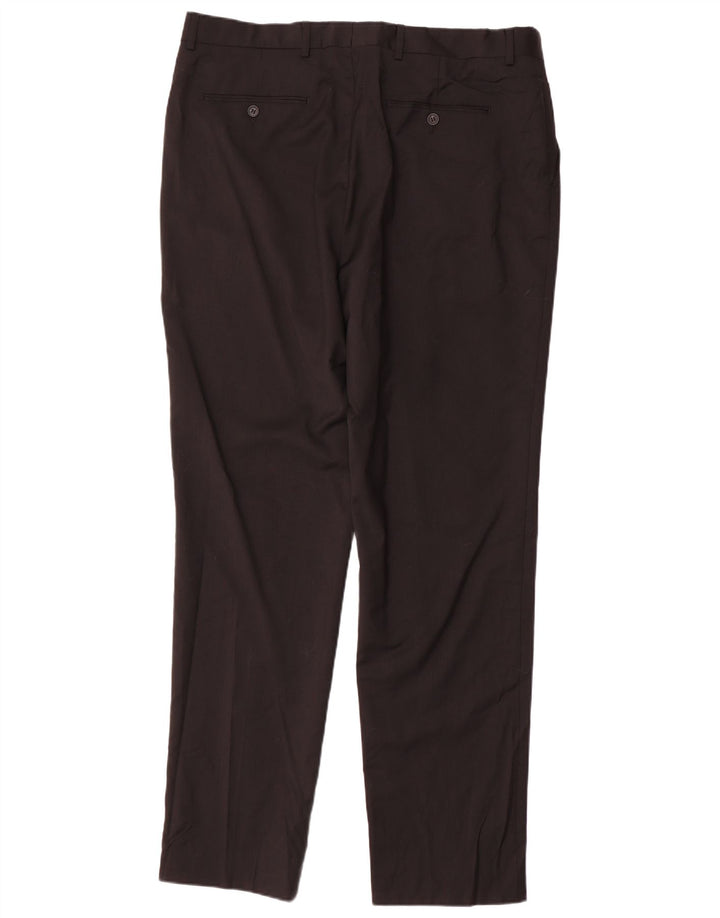 Jaeger Hombre Pantalones Casuales Slim W38 L33 Lana Negra
