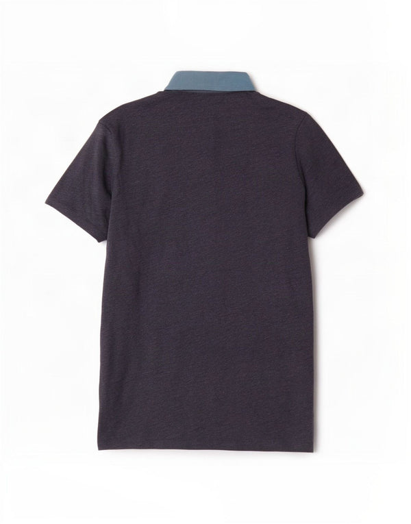 Penguin Mens Polo Shirt Medium Navy Blue Colourblock Cotton