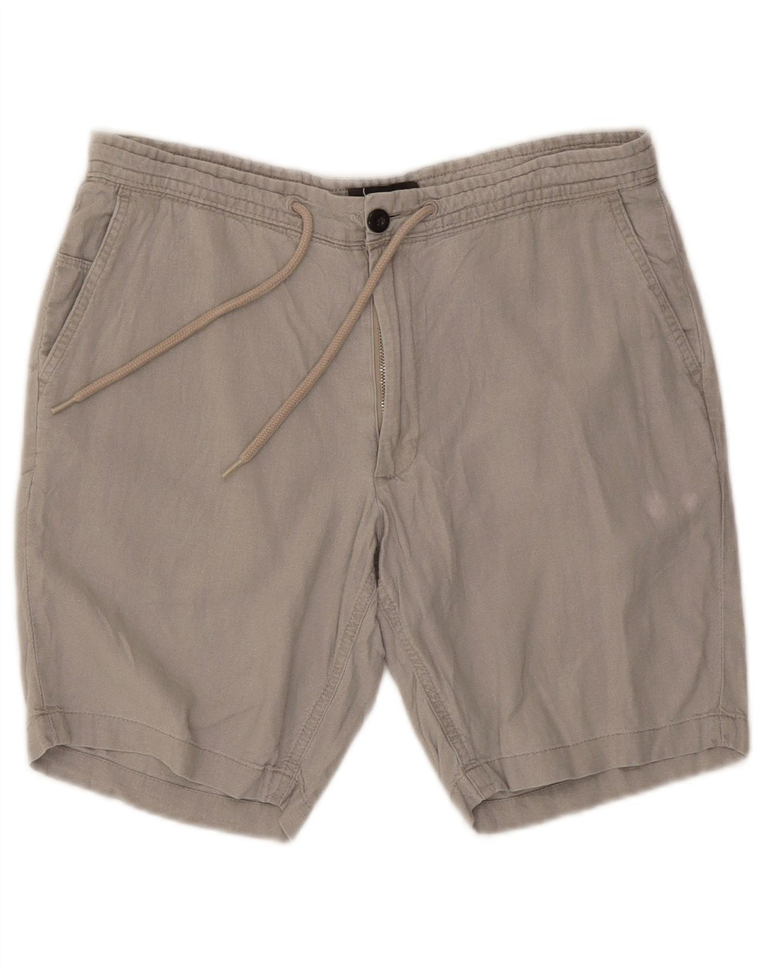 Marks & Spencer Pantalones cortos chinos para hombre, talla grande, W34, lino gris
