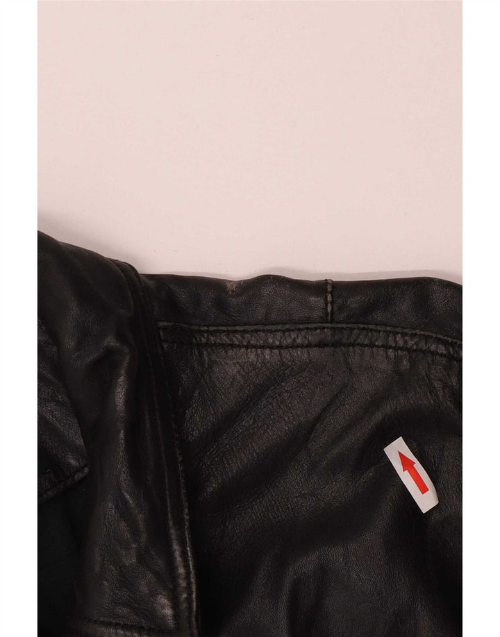 Chaqueta bomber de cuero para hombre seleccionada UK 40 Large Black