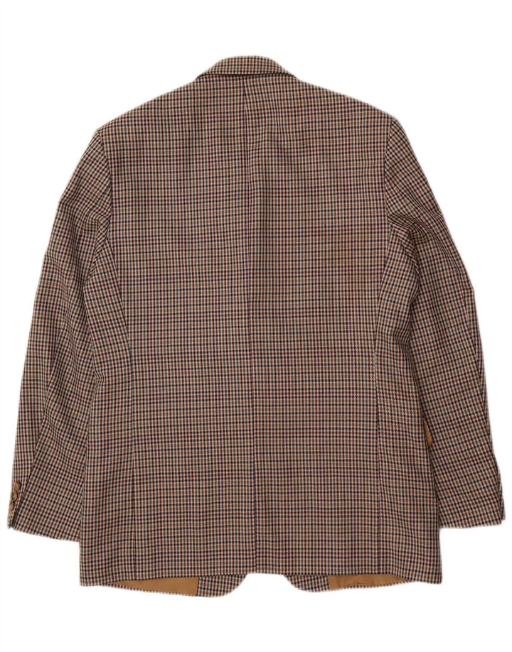 BURTON Mens Regular Fit Blazer Jacket UK 40 Large Beige Houndstooth
