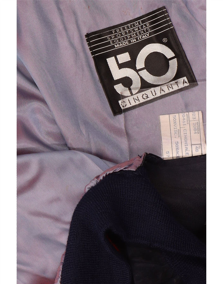 Cinquanta Chaqueta bomber de ante para hombre IT 48 Cuero azul marino mediano