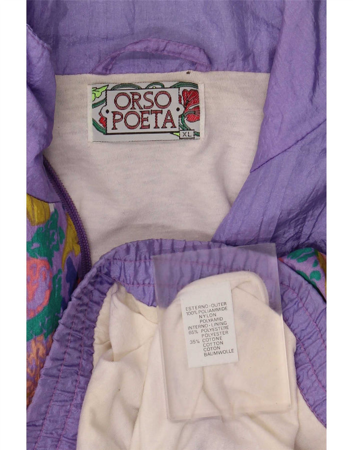 Orso Poeta Chaqueta De Chándal Con Estampado Abstracto XL Poliamida Morado Hombre