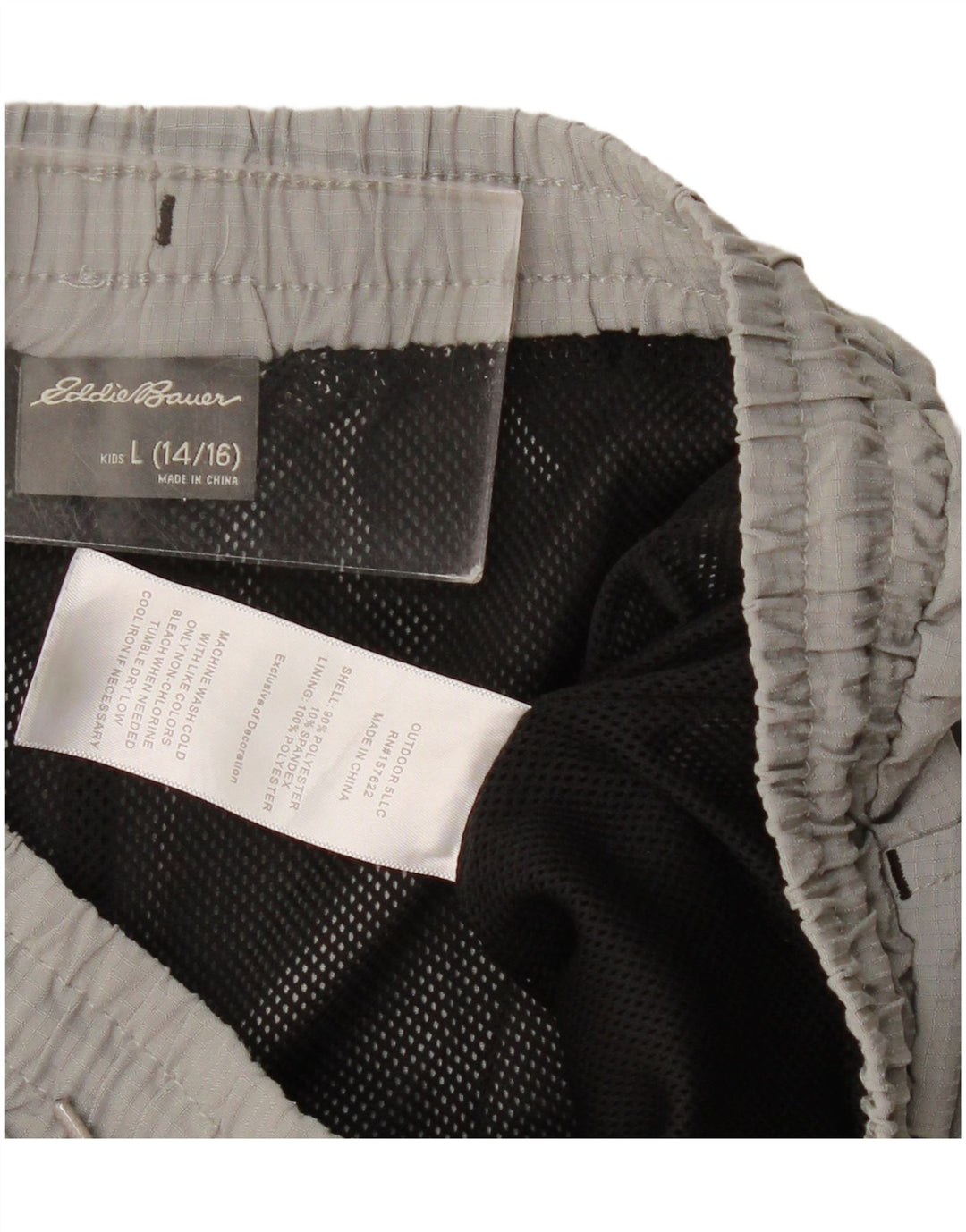 Eddie Bauer Pantalones cortos deportivos para niños 14-15 años Grande Gris Poliéster