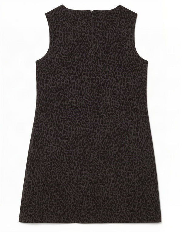 Desigual Vestido Básico Sin Mangas Mujer UK 40 XL Viscosa Estampado Animal Negro