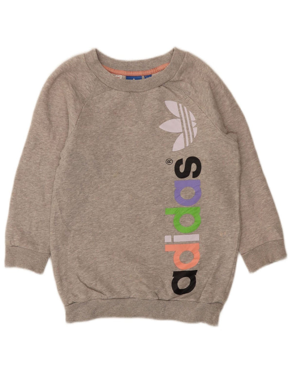 Adidas Sudadera estampada para niña 7-8 años Algodón moteado gris