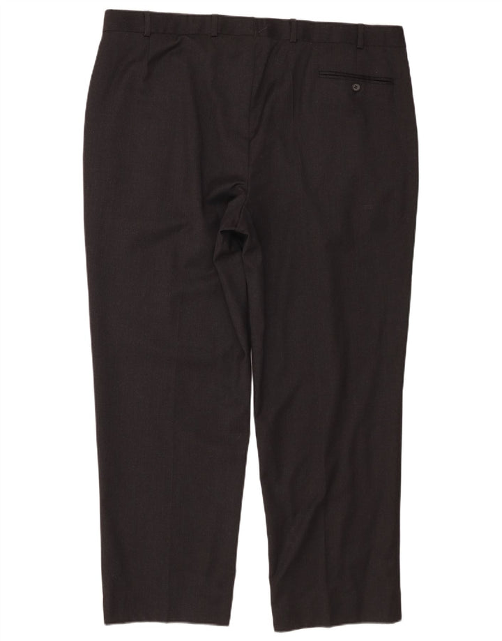 Marks & Spencer Pantalón chino con pinzas para hombre W40 L29 Lana gris