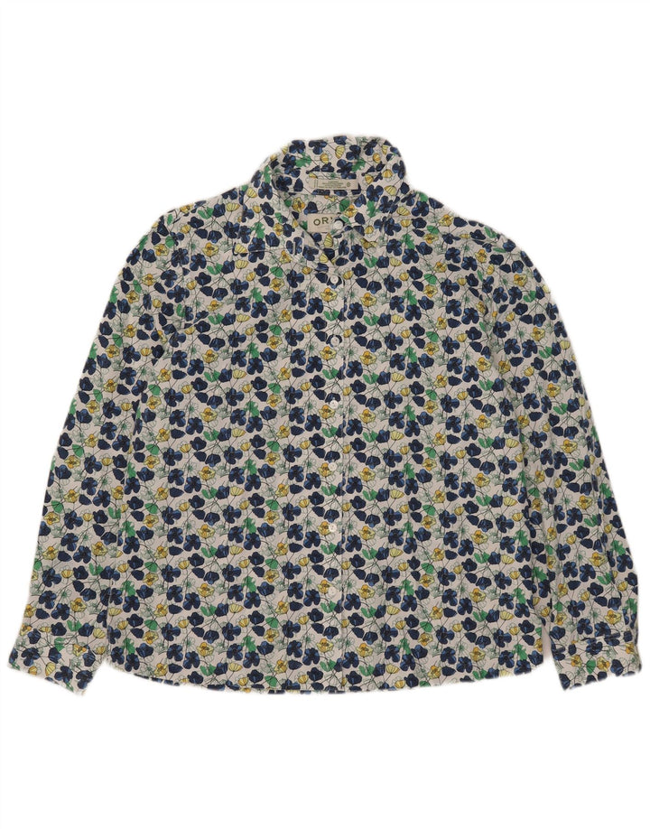 Camisa Orvis para mujer UK 40 Grande Algodón floral multicolor