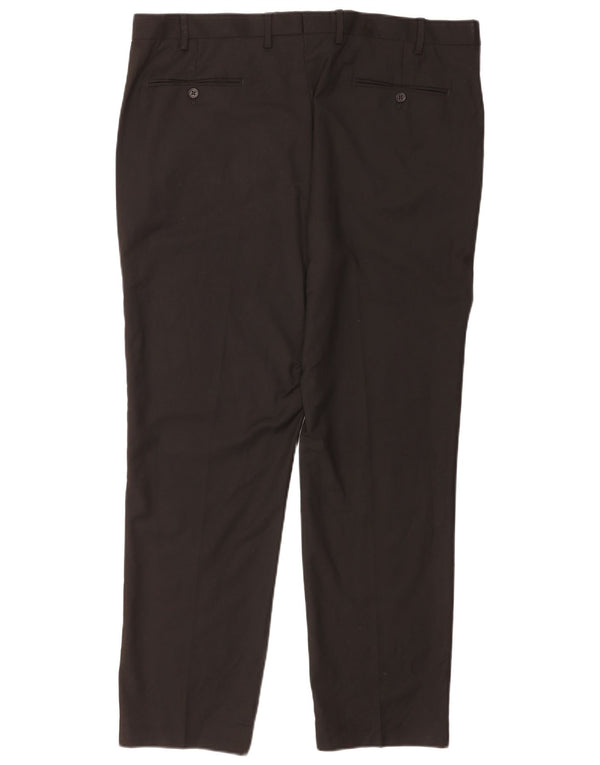 Marks & Spencer Pantalón de traje de corte regular para hombre W40 L31 Poliéster negro