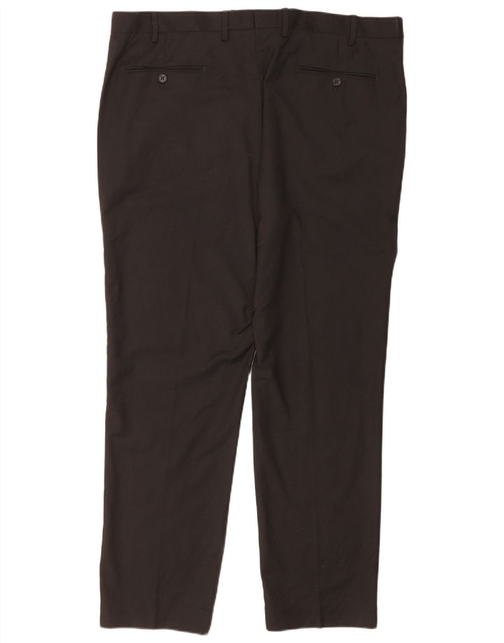 Marks & Spencer Pantalón de traje de corte regular para hombre W40 L31 Poliéster negro