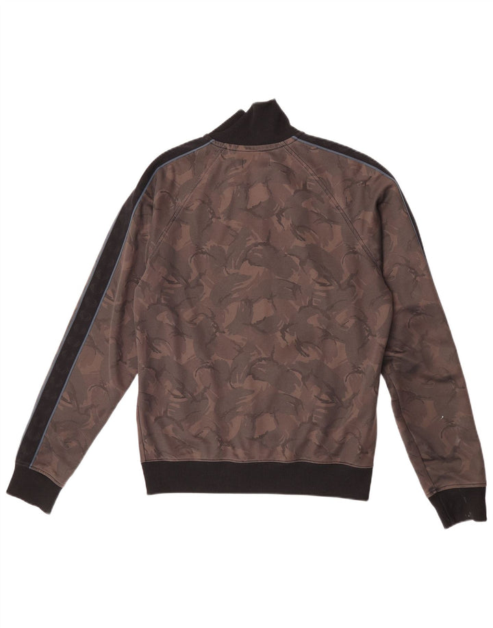 Fred Perry Chándal Para Hombre Chaqueta Superior Pequeña Marrón Camuflaje Poliéster