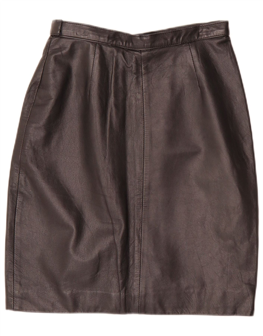 Falda de cuero vintage para mujer IT 44 Mediana W28 Negro
