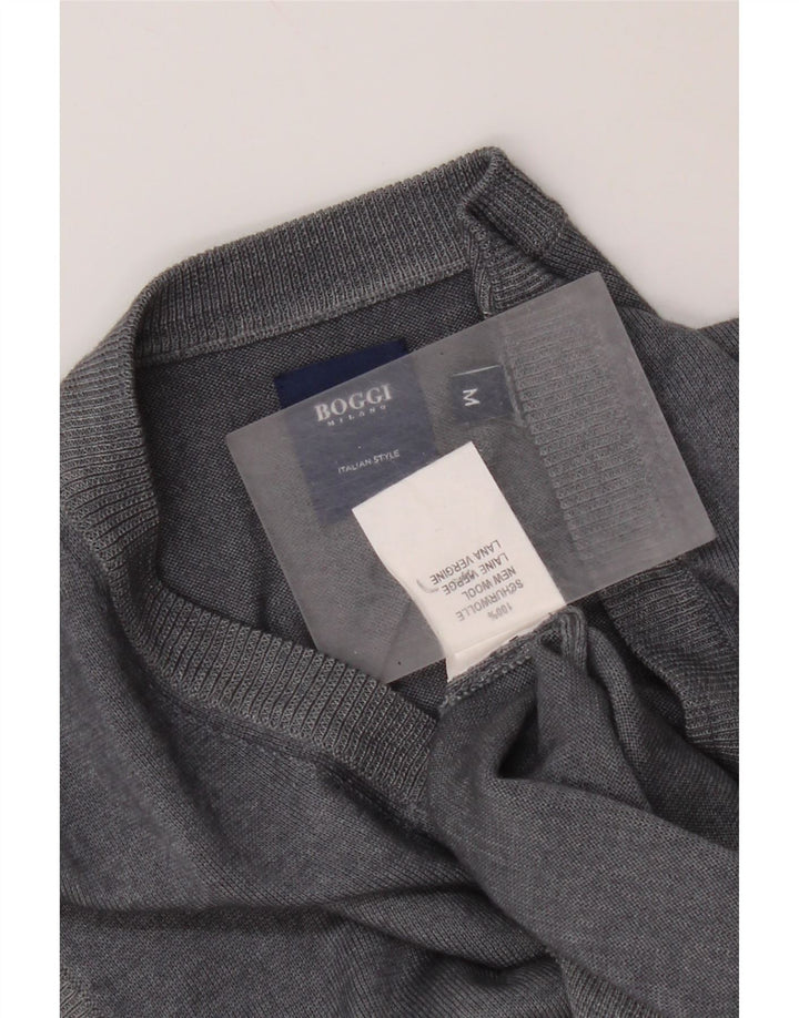 Boggi Hombre Chaleco Camiseta Sin Mangas Gris Medio Lana Nueva