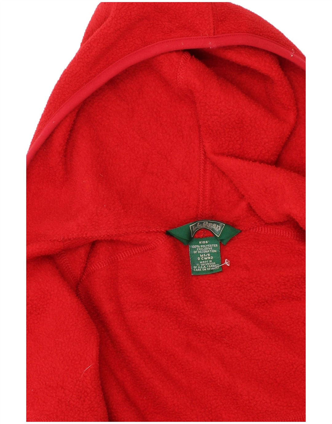 L.L.Bean Chaqueta polar con capucha para niños 5-6 años Mediana Rojo Poliéster