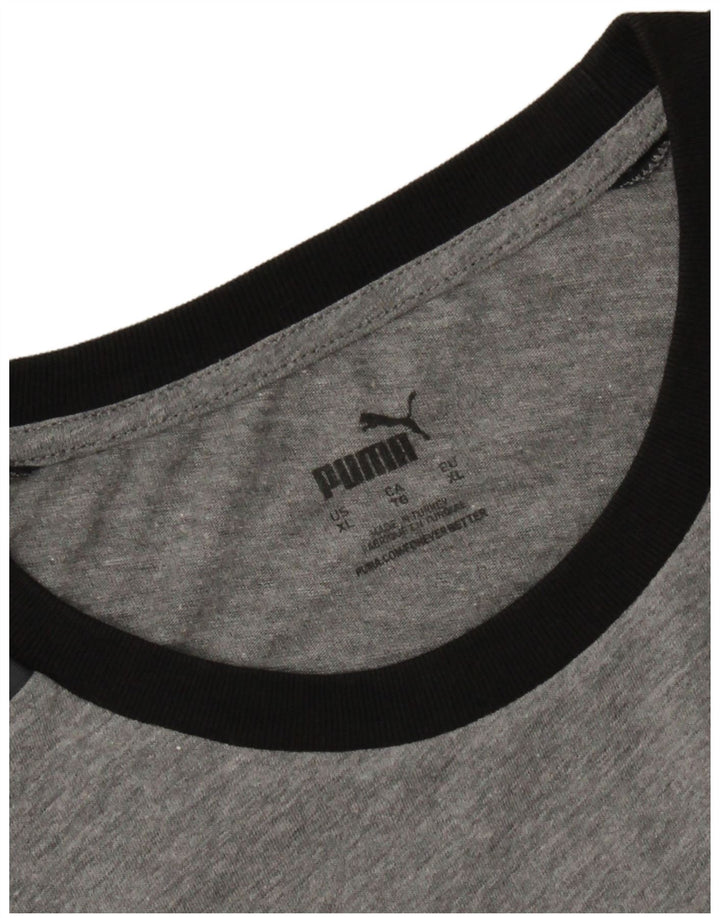 PUMA Camiseta gráfica para hombre Top XL Gris Colorblock