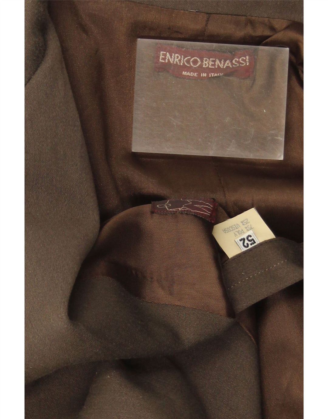 Chaqueta Blazer Vintage para hombre de doble botonadura IT 52 XL Poliéster marrón