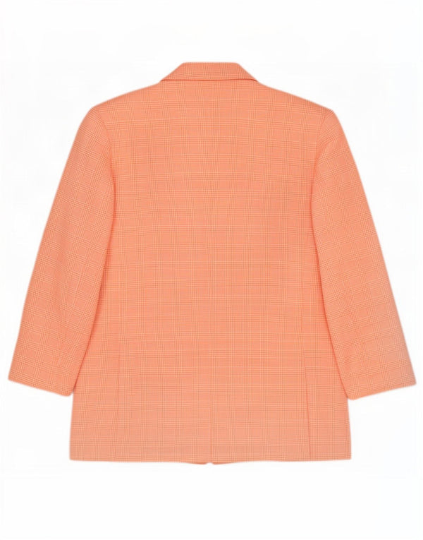 Pierre Cardin Chaqueta Blazer de 3 Botones para Mujer Reino Unido 44 Grande Pata de Gallo Rosa