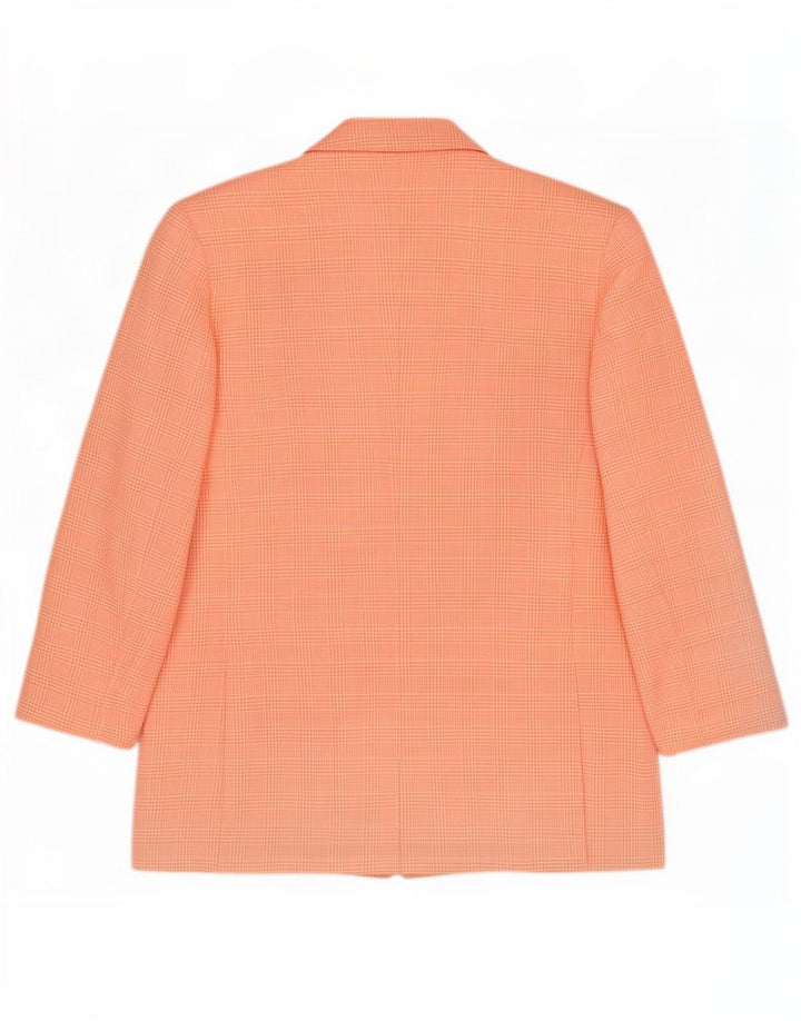 Pierre Cardin Chaqueta Blazer de 3 Botones para Mujer Reino Unido 44 Grande Pata de Gallo Rosa
