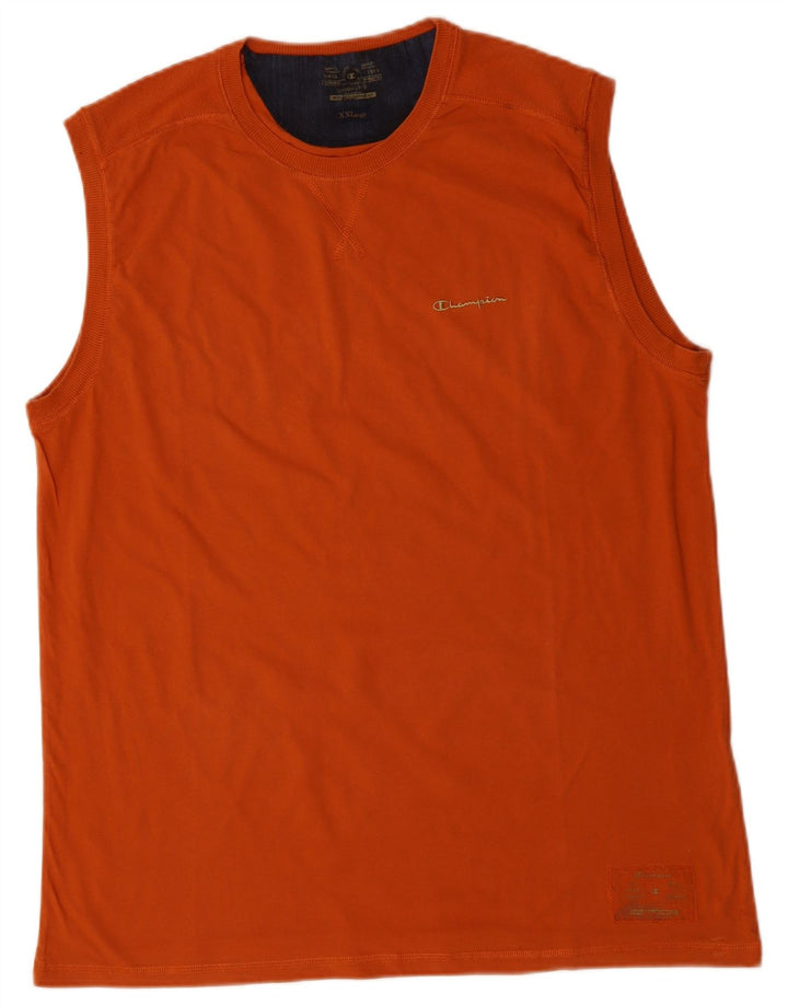 CHAMPION Camiseta sin mangas para hombre 2XL Algodón naranja