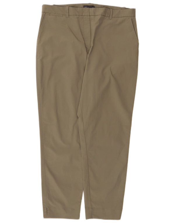 Marks & Spencer Pantalones Chinos Cónicos para Mujer UK 18 XL W38 L29 Algodón Caqui