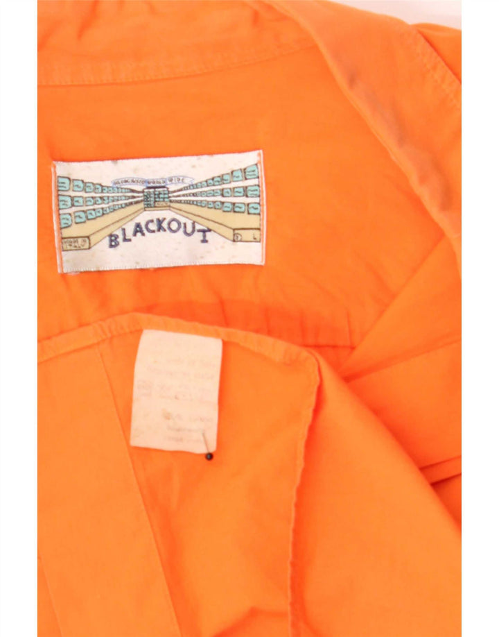 Camisa vintage para hombre de algodón naranja grande