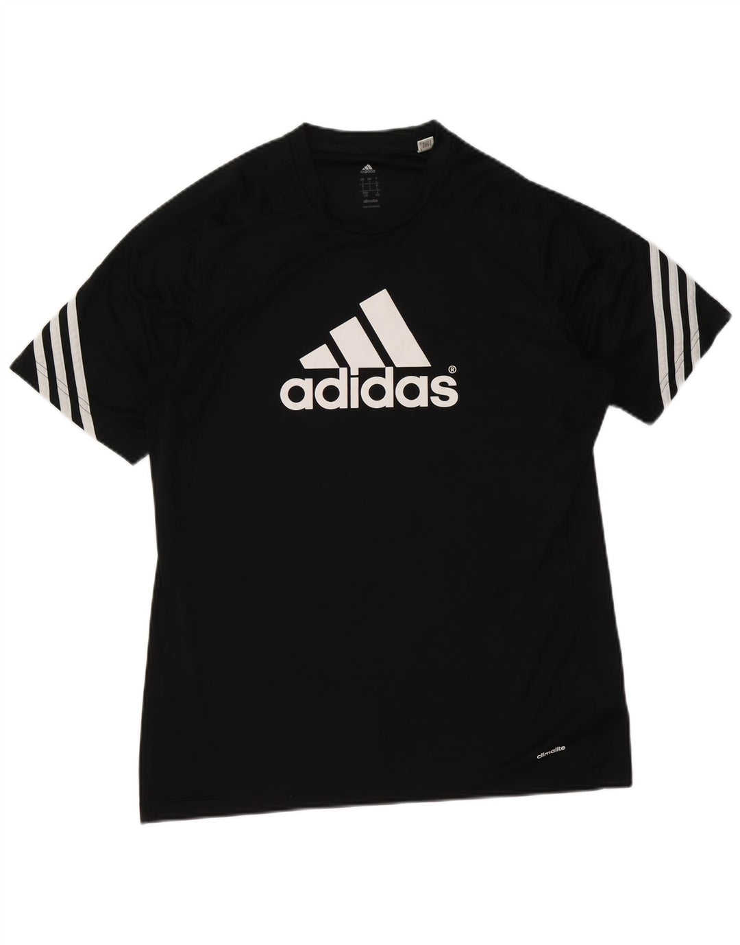 Adidas Mens Climalite Graphic Camiseta Top Grande Negro Poliéster