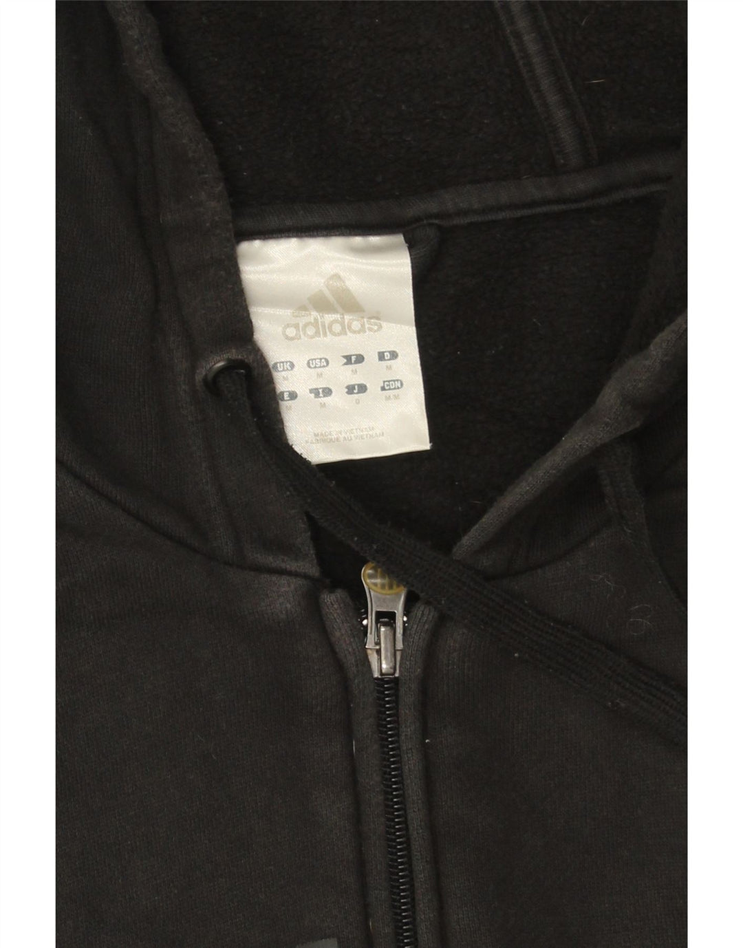 Adidas - Sudadera con capucha y cremallera gráfica para hombre, algodón negro mediano