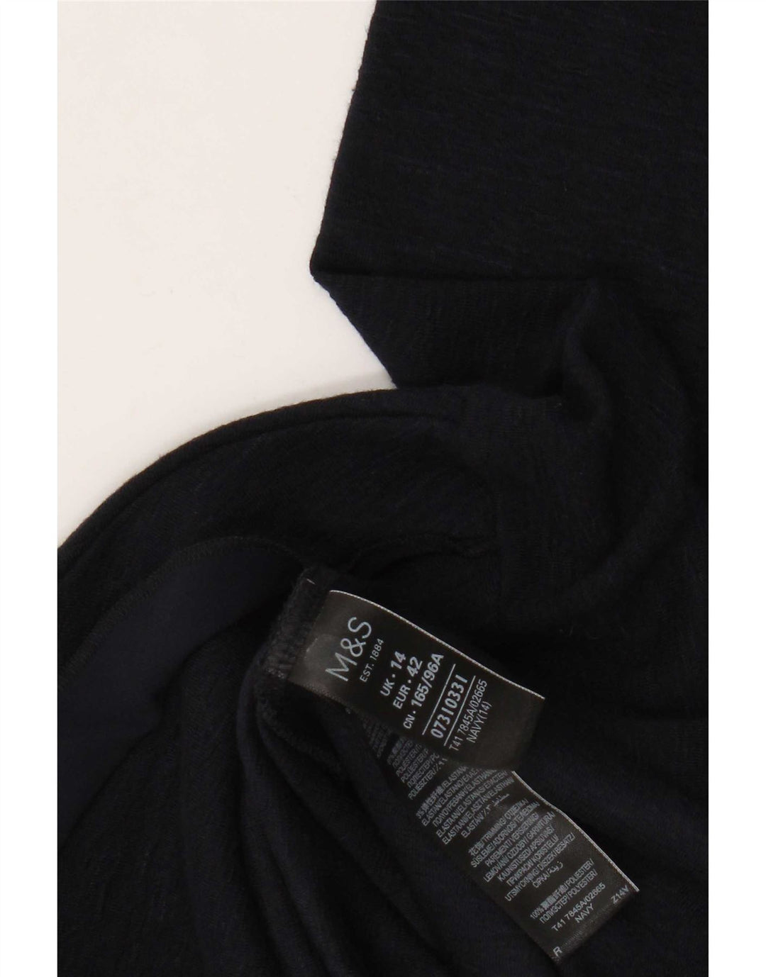 Marks & Spencer Top para mujer de manga larga UK 44 Grande Poliéster azul marino
