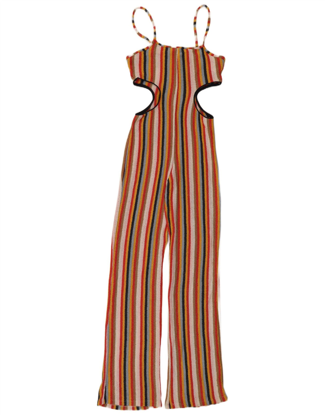 Zara Mono Sin Mangas Recortado para Mujer UK 42 Mediano Rayas Multicolores